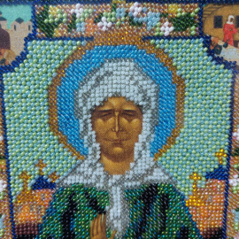 Икона православная, бисер, в рамке "Матрона Московская.. Картинка 7